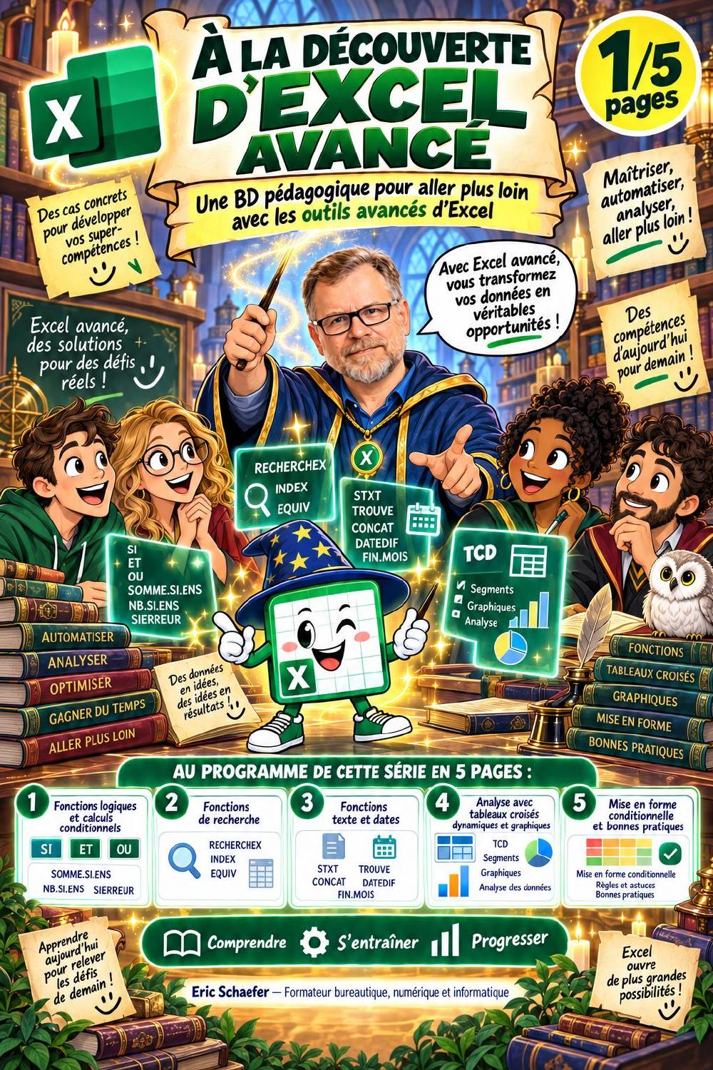 Couverture de la BD pédagogique À la découverte d’Excel avancé