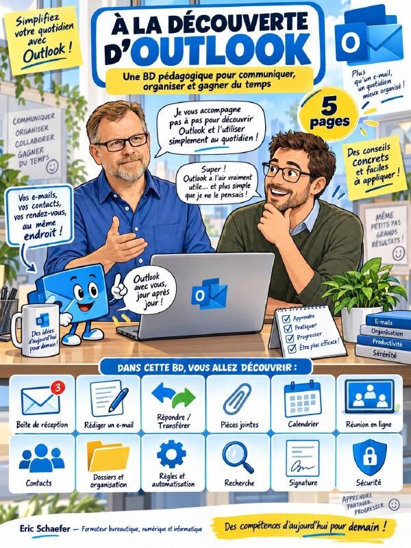 Couverture de la BD pédagogique À la découverte d’Outlook