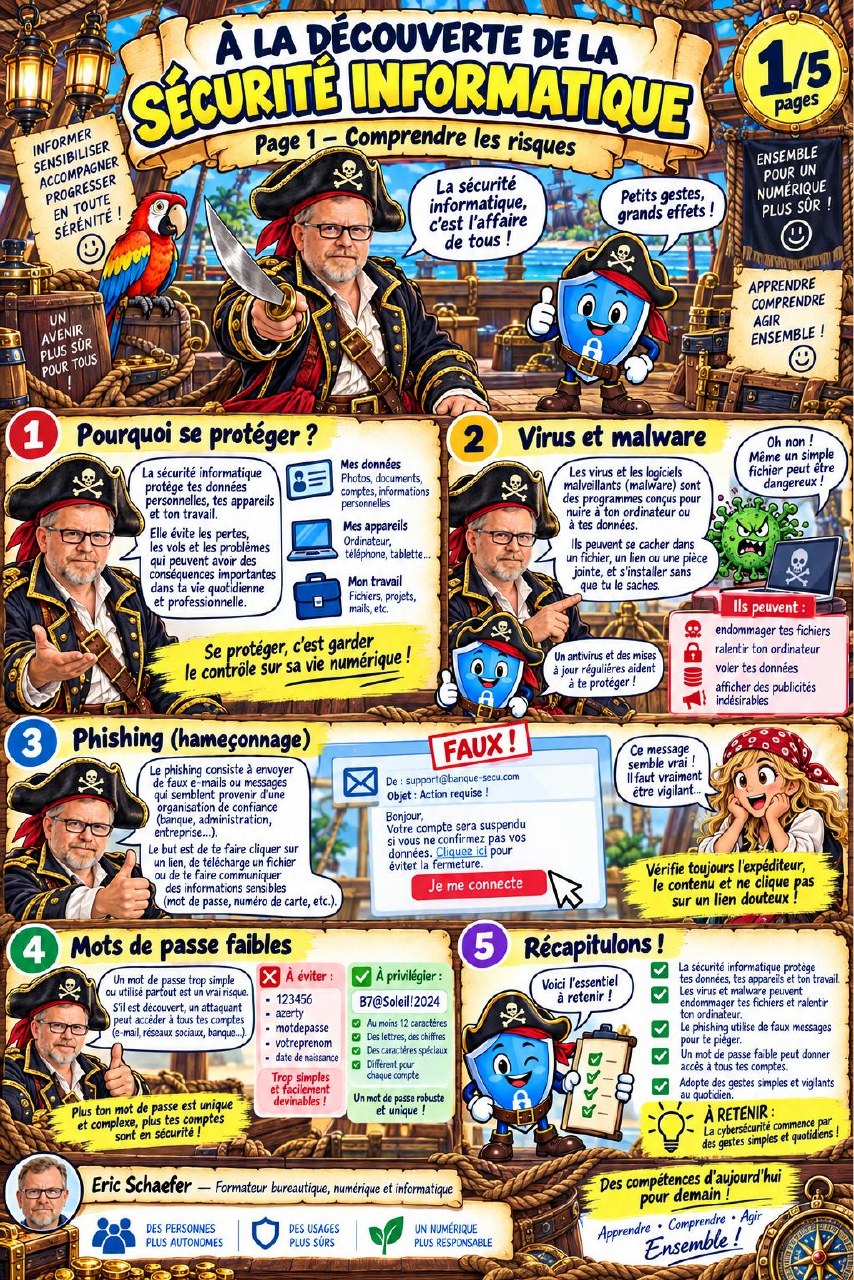 Couverture de la BD pédagogique À la découverte de la sécurité informatique